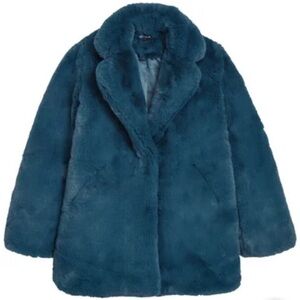 Apparis Kids Plush Faux Fur Jacket - Deep Blue